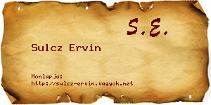 Sulcz Ervin névjegykártya