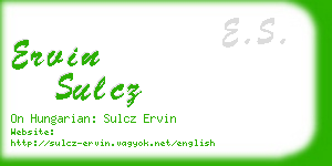 ervin sulcz business card